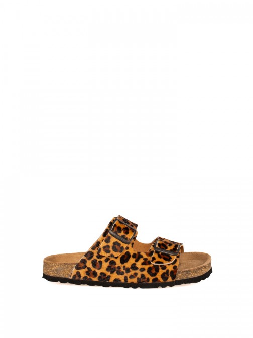 Chinelo Bio com Fivelas em Pêlo Animal Print Chinelo Bio com Fivelas em Pêlo Animal Print