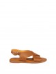 Women’s Flat Leather Sandalwith Crossed Straps Women’s Flat Leather Sandalwith Crossed Straps