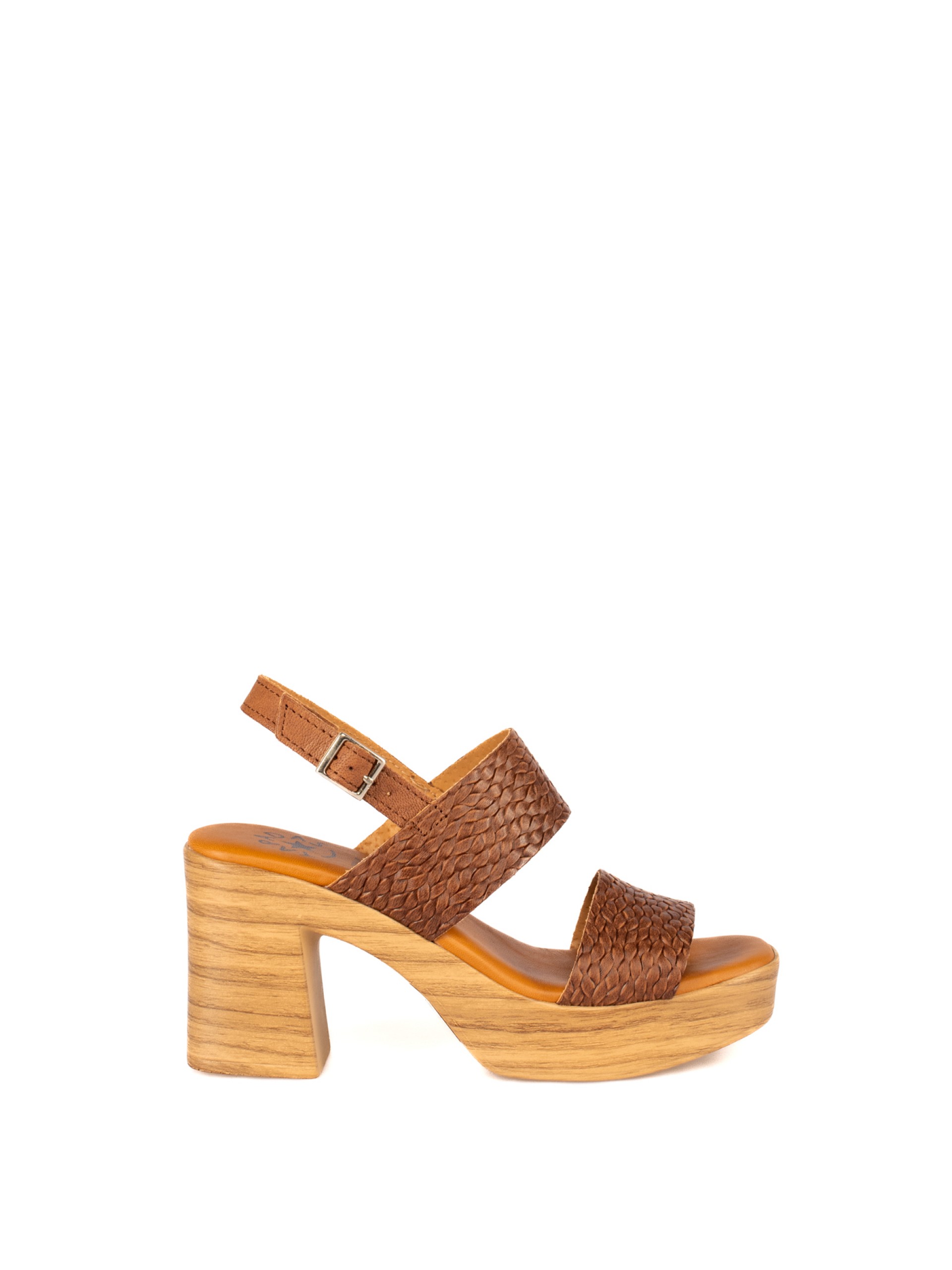 Wedge Sandal with Woven Leather Straps