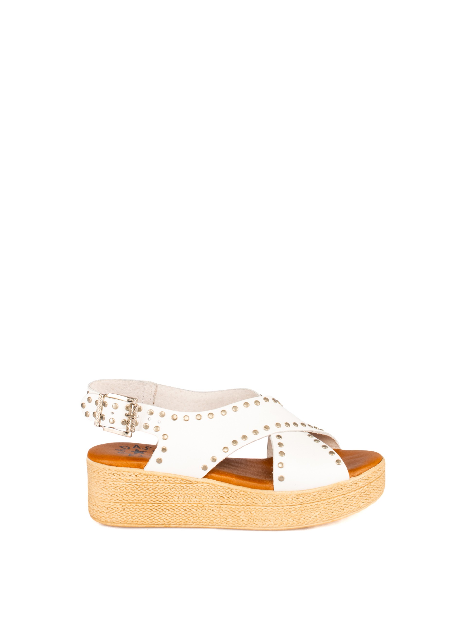Women’s Leather Wedge Sandal with Studs