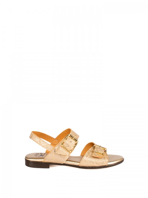 Women�s Flat Laminated Embossed Leather