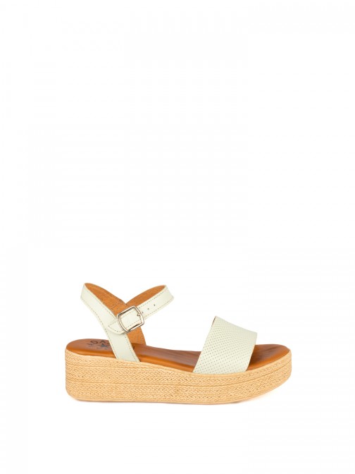 Women’s Perforated Leather Wedge Sandal Women’s Perforated Leather Wedge Sandal