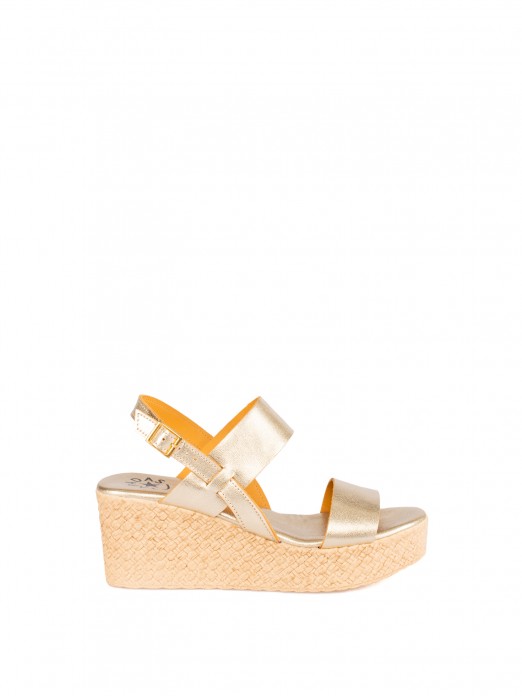 Women’s Laminated Leather Wedge Sandal Women’s Laminated Leather Wedge Sandal