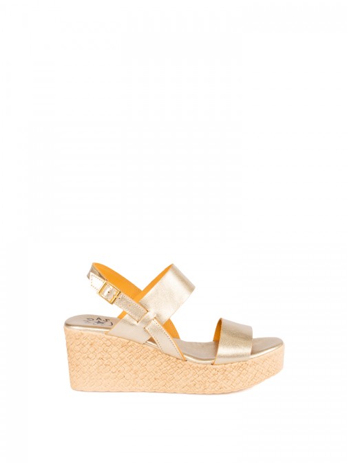 Women�s Laminated Leather Wedge Sandal