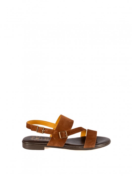 Women�s Flat Suede Sandal
with Straps