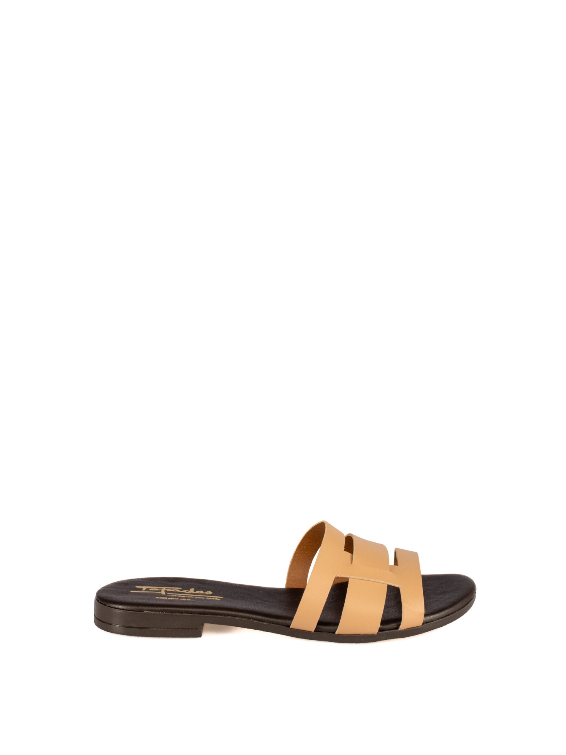 Women’s Animal Print Leather Slide with Interwoven