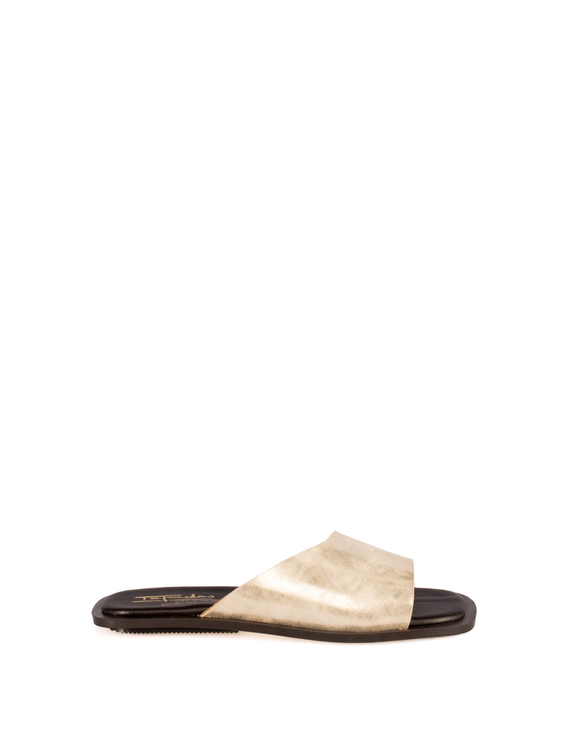 Women’s Flat Laminated Leather Slide
