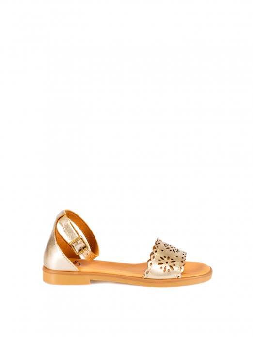 Leather Sandal with Laser-Cut Details Leather Sandal with Laser-Cut Details