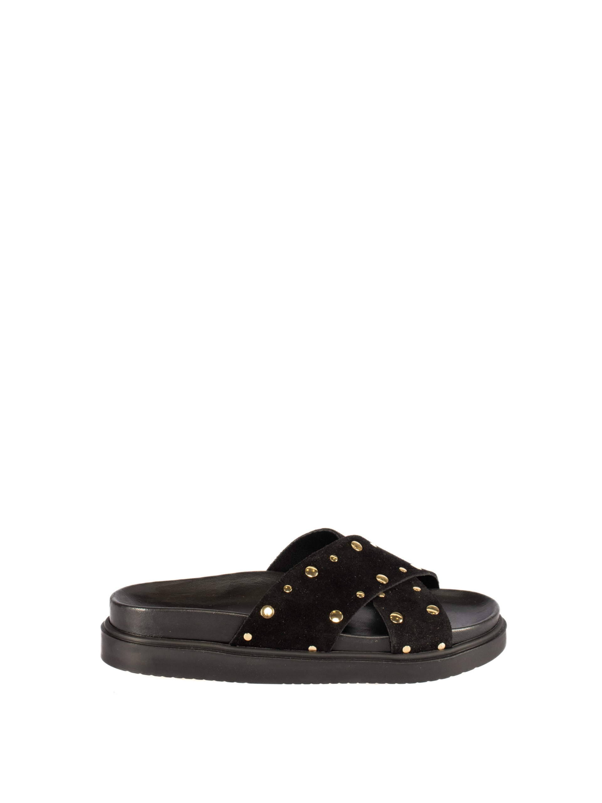 Women’s Suede Slide with Metallic Studs