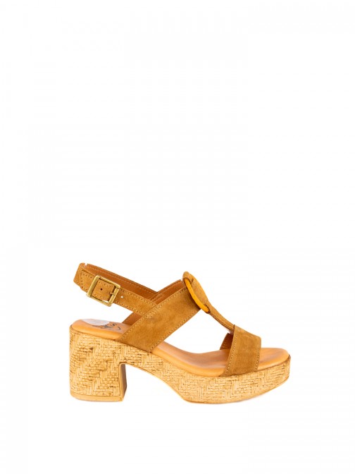 High Platform Heel Suede Sandal