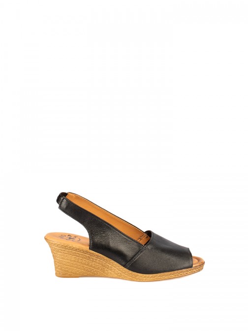 Leather Wedge Sandal