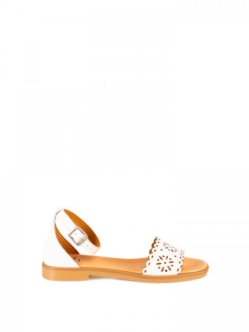 Leather Sandal with Laser-Cut Details Leather Sandal with Laser-Cut Details