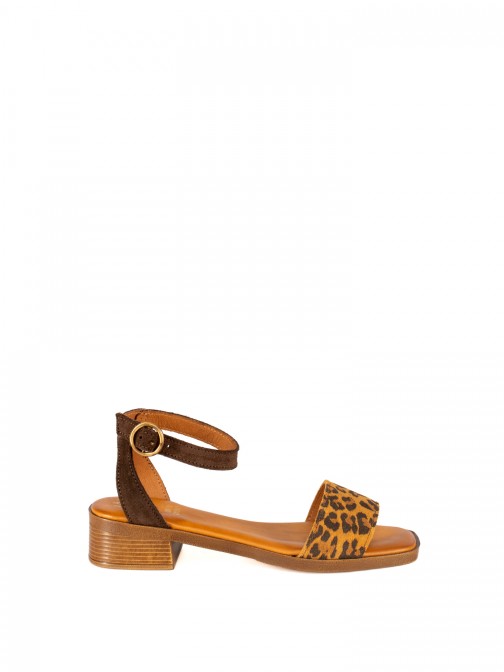 Women�s Animal Print Sandal with Low Heel