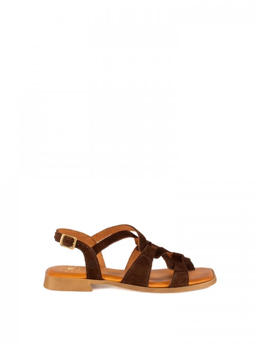 Women’s Suede Sandal with Interwoven Straps Women’s Suede Sandal with Interwoven Straps