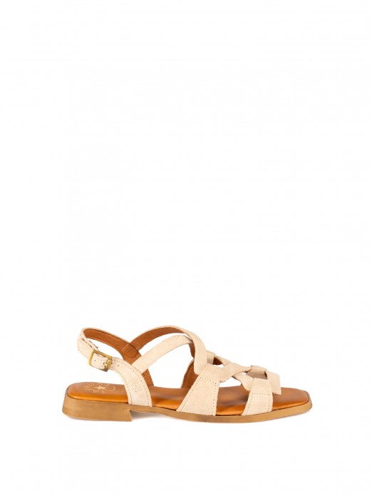 Women’s Suede Sandal with Interwoven Straps Women’s Suede Sandal with Interwoven Straps