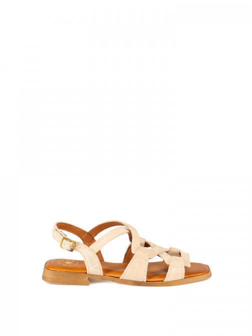 Women’s Suede Sandal with Interwoven Straps Women’s Suede Sandal with Interwoven Straps