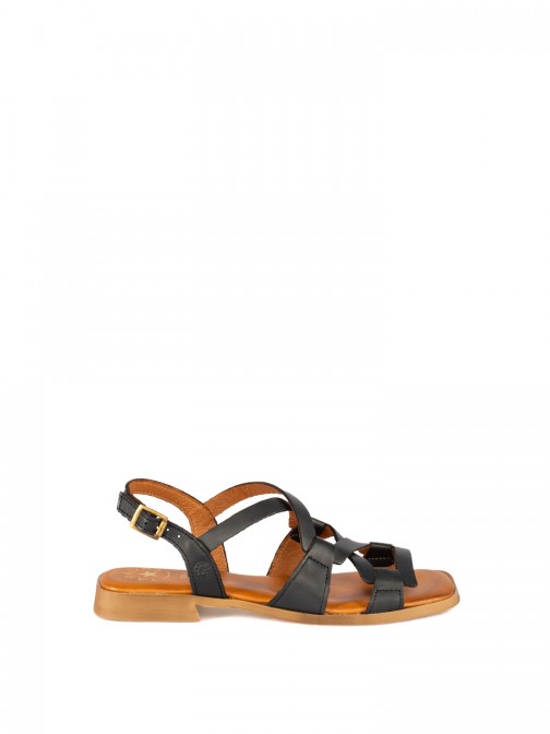 Women’s Leather Sandal with Interwoven Straps Women’s Leather Sandal with Interwoven Straps