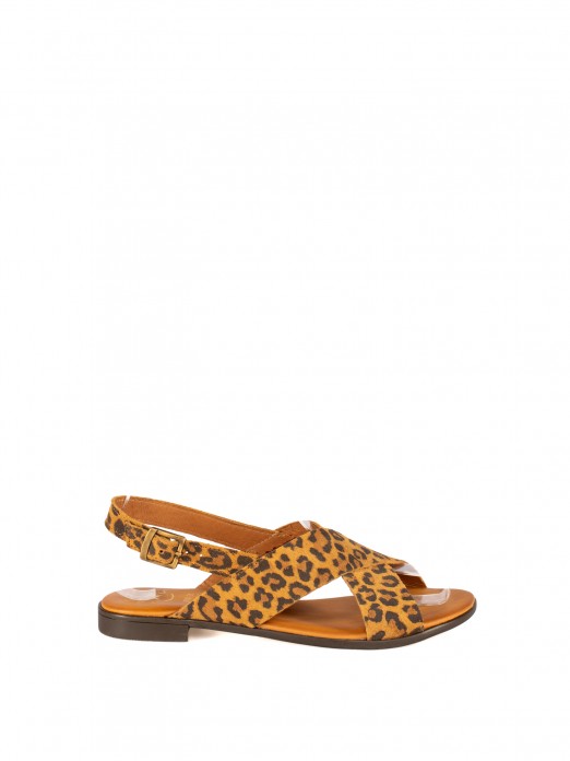 Women’s Flat Suede Animal Print Sandal Women’s Flat Suede Animal Print Sandal