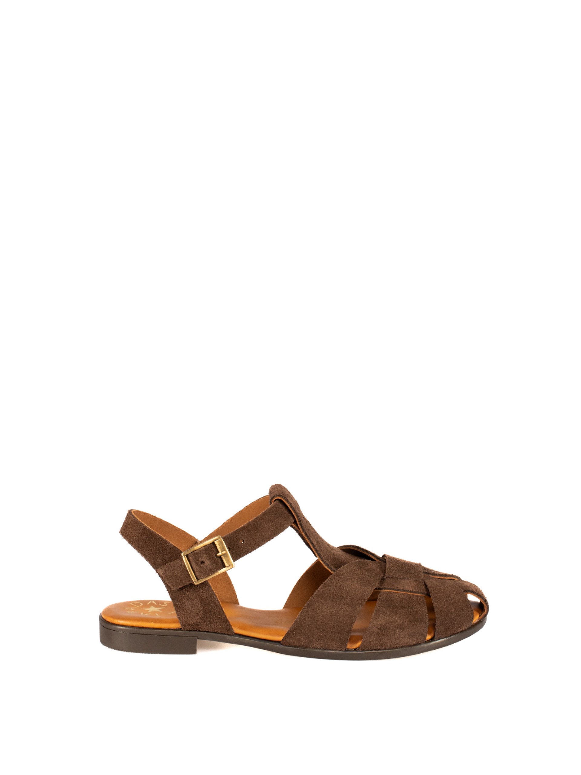 Women’s Flat Suede Sandal with Crossed Straps