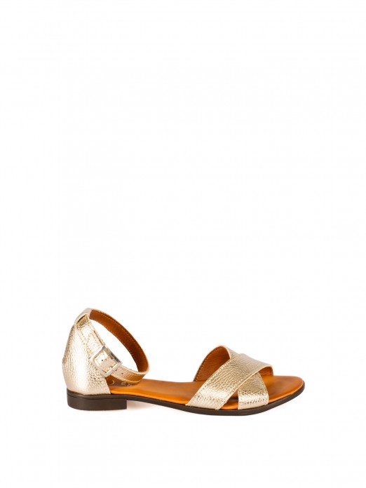 Women’s Flat Laminated Leather Sandal Women’s Flat Laminated Leather Sandal