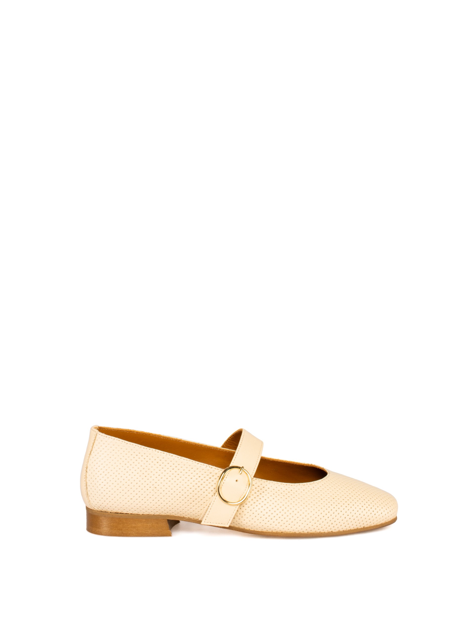 Women’s perforated leather flat shoe