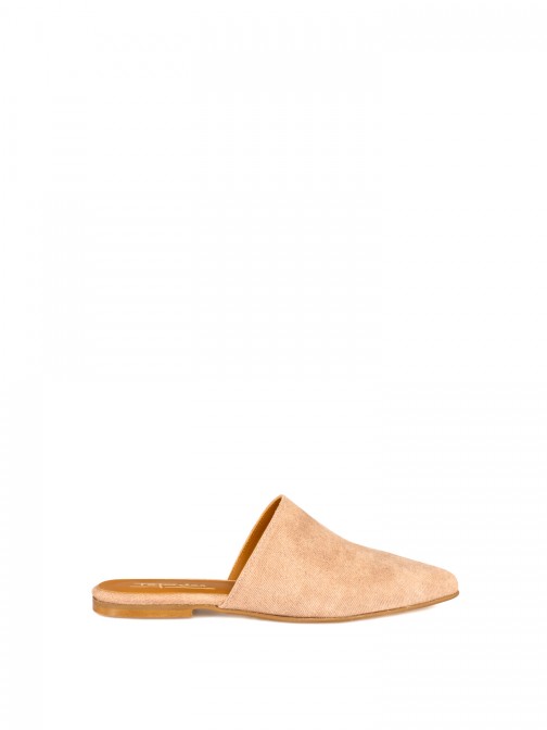 Women’s suede denim flat mule Women’s suede denim flat mule