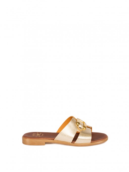 Women's Flat Leather Flip-Flops