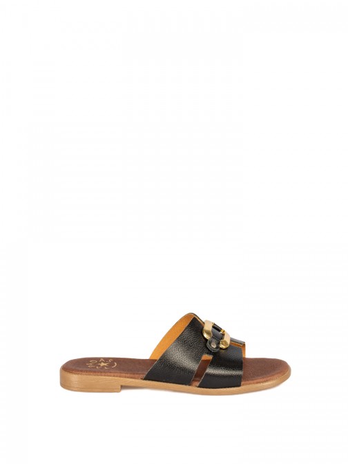 Women's Flat Leather Flip-Flops