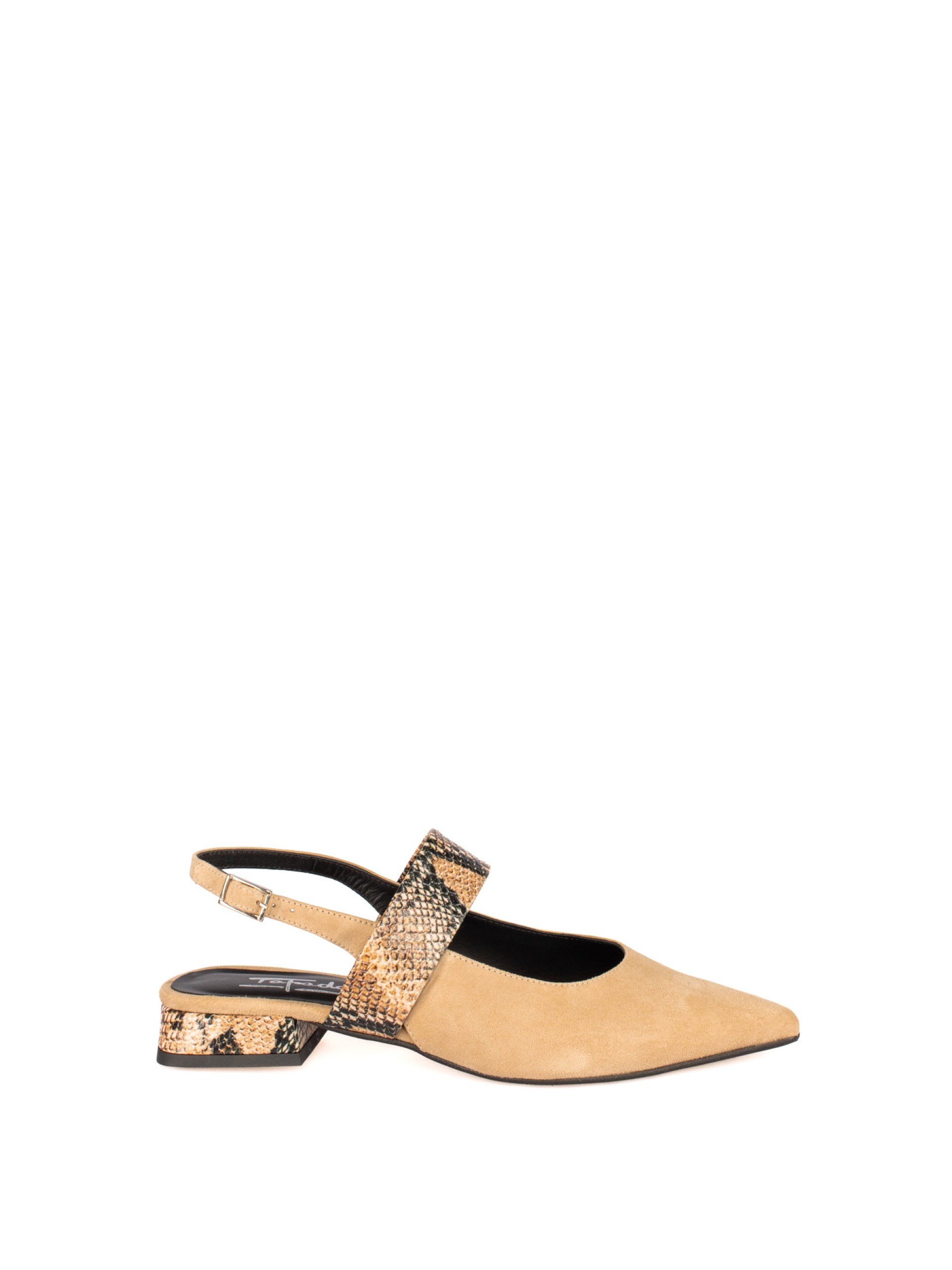 Women’s Suede Shoe with Animal Print Detail