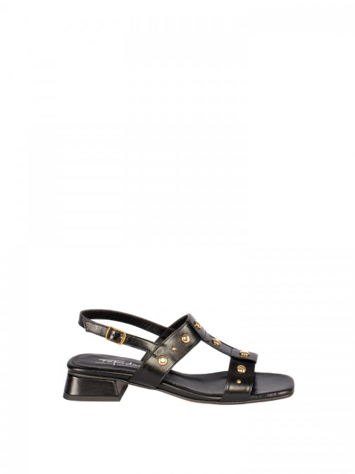 Sand�lia de Senhora em Pele com Tachas