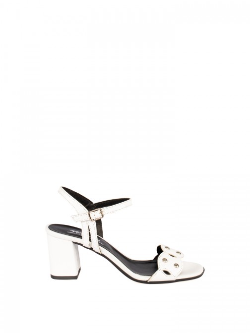 High-heeled leather sandal with studs High-heeled leather sandal with studs