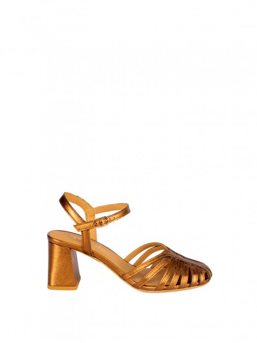 Leather Heeled Sandal with Straps Leather Heeled Sandal with Straps
