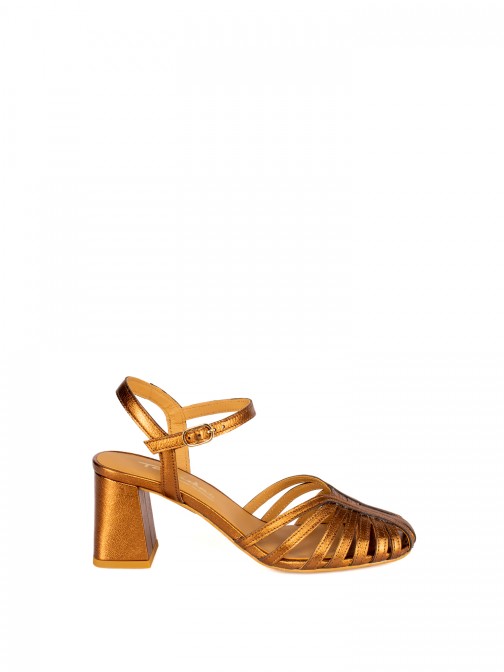 Leather Heeled Sandal with Straps Leather Heeled Sandal with Straps