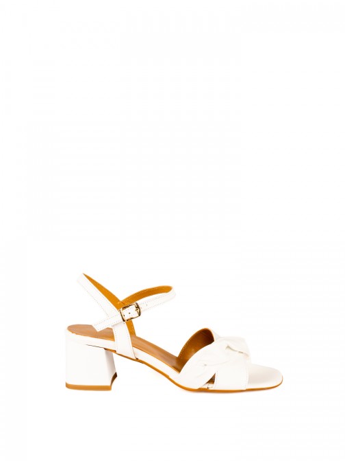 Women�s Laminated Leather Sandal with Knot Detail