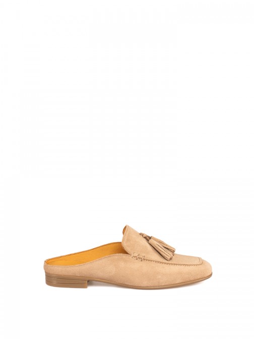 Women’s Suede Mule with Tassel Detail Women’s Suede Mule with Tassel Detail