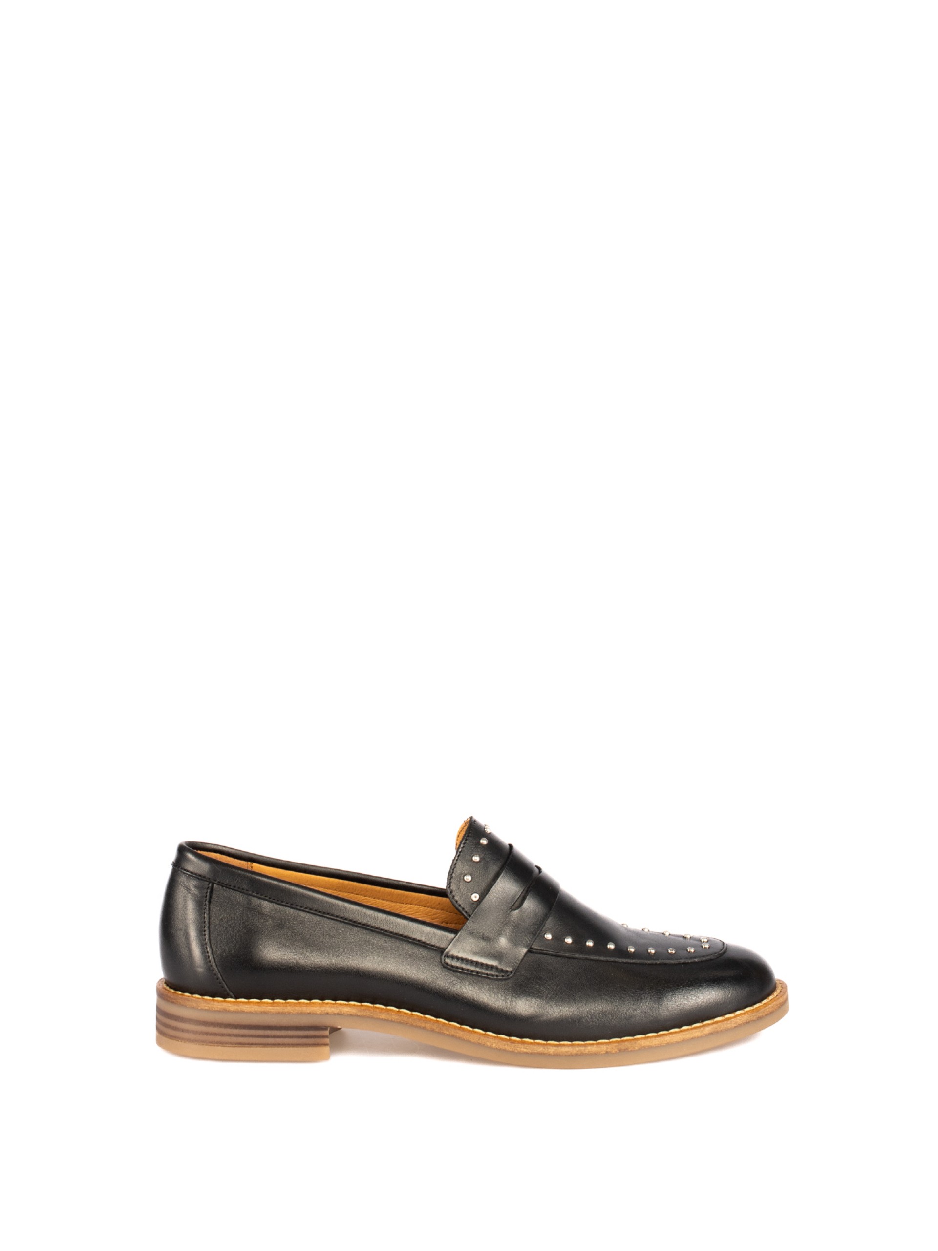 Mocassim de Senhora Pele com Tachas