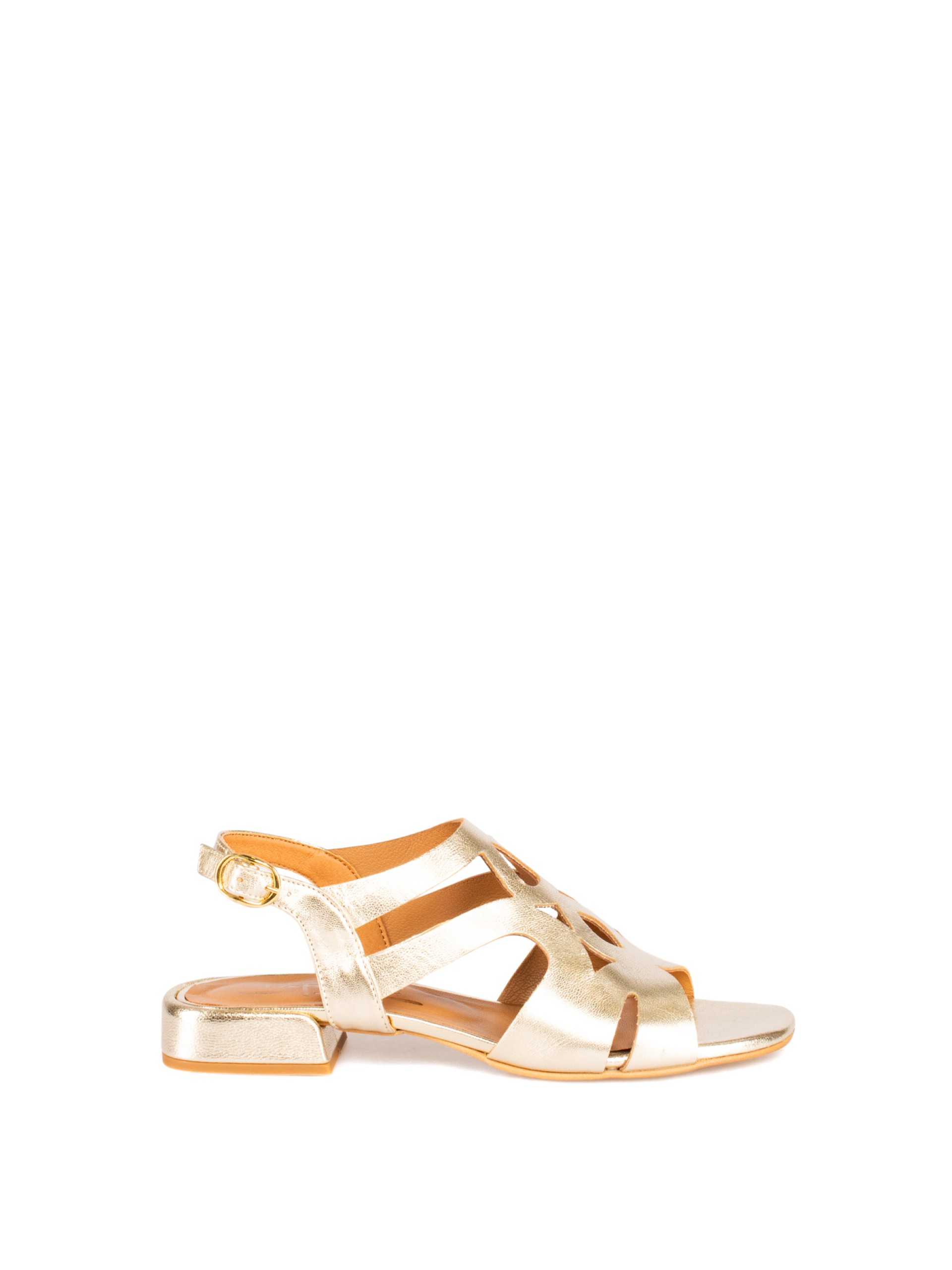 Women’s Laminated Leather
Sandal with Low Heel