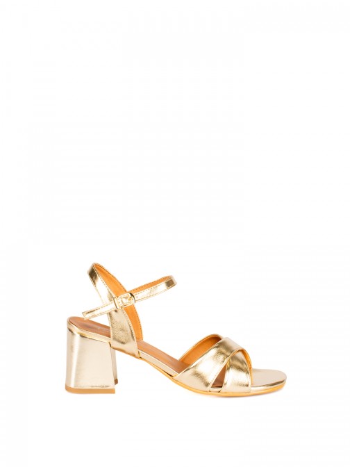 Women�s High-Heel Laminated Leather Sandal