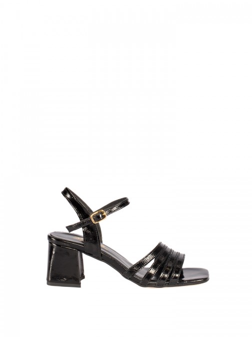 Mid-Heel Patent Leather Sandal Mid-Heel Patent Leather Sandal