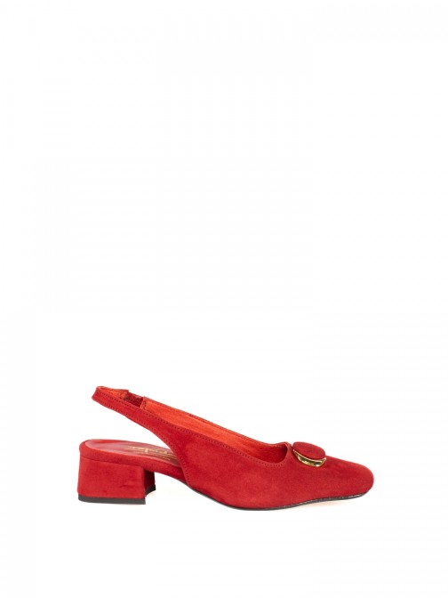 Low-Heel Suede Slingback Shoe Low-Heel Suede Slingback Shoe