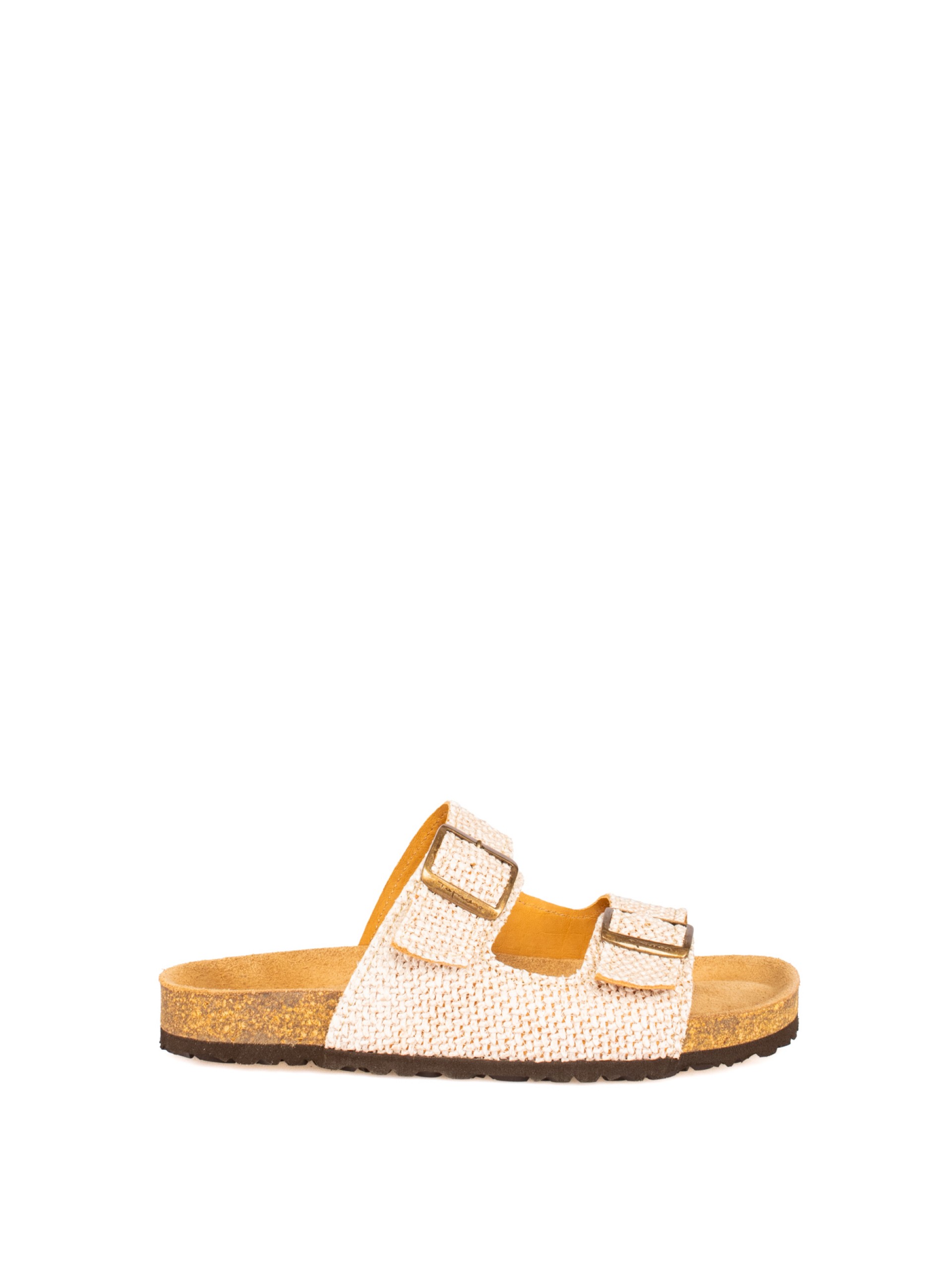 Bio Slide Sandal with Textile Buckles
