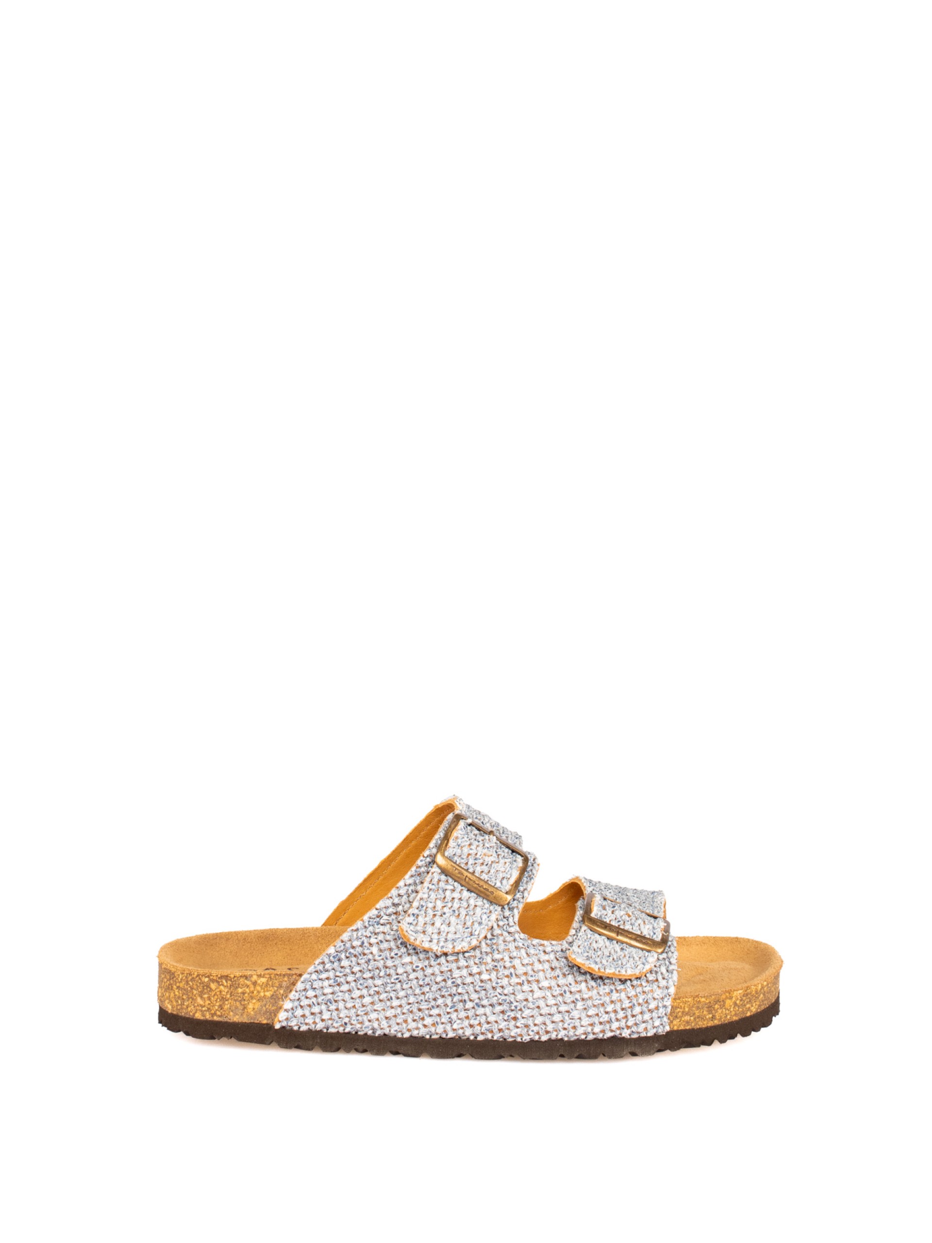 Bio Slide Sandal with Textile Buckles