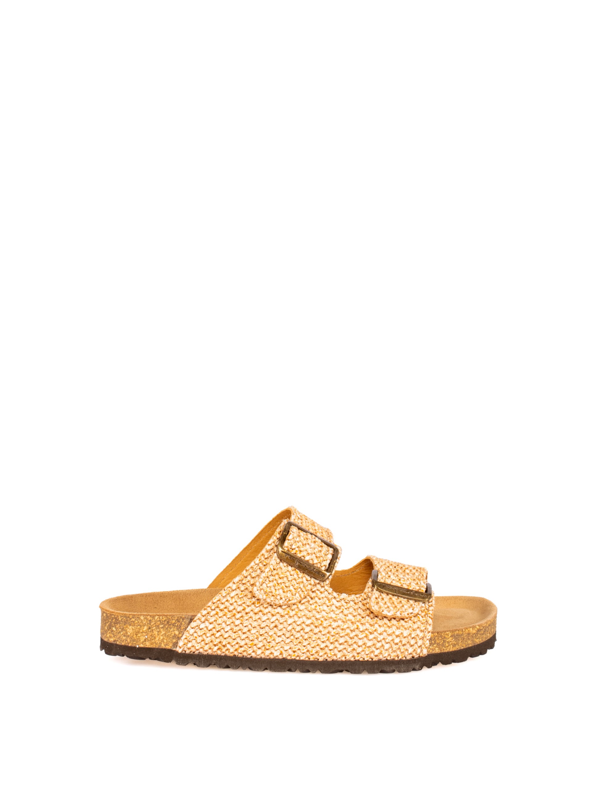 Bio Slide Sandal with Textile Buckles