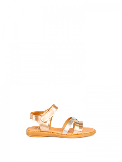 Sandal in combined leather Sandal in combined leather