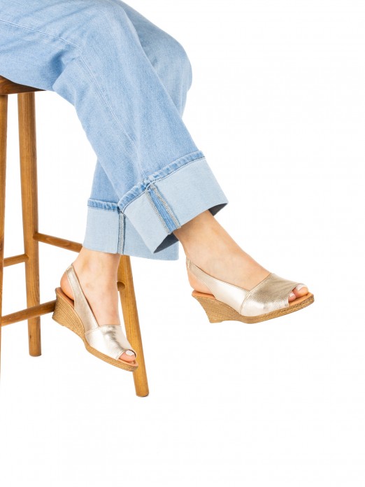 Leather Wedge Sandal