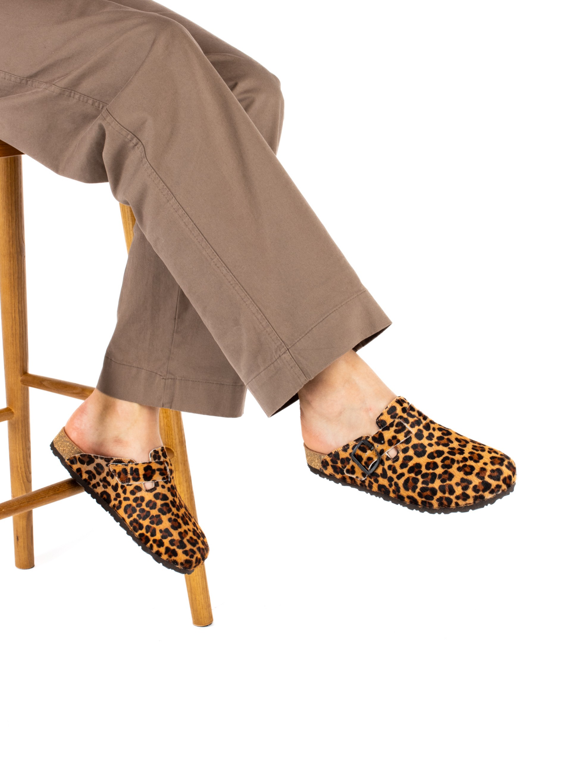 Clog Bio de Senhora em Pêlo Animal Print