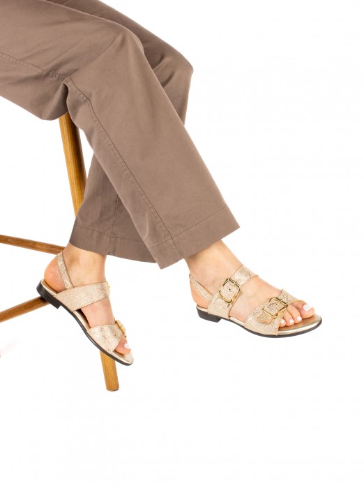 Women’s Flat Laminated Embossed Leather Women’s Flat Laminated Embossed Leather