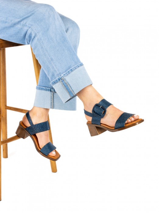 Woven Leather Sandal with Covered Buckle Woven Leather Sandal with Covered Buckle