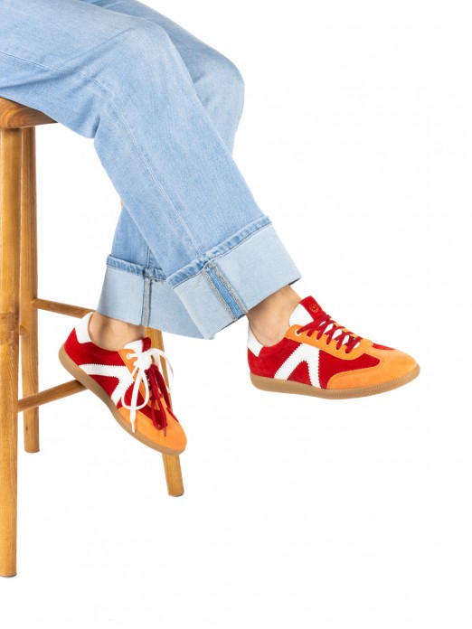 Women’s Suede Sneakers with Leather Details Women’s Suede Sneakers with Leather Details