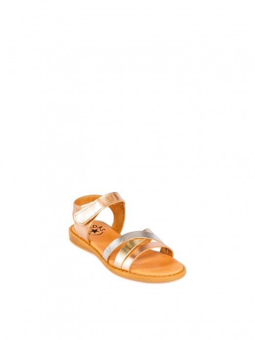 Sandal in combined leather Sandal in combined leather